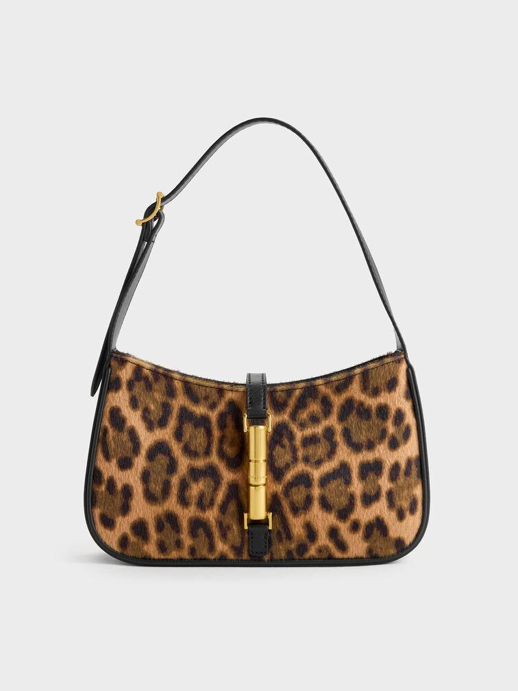 Cesia Leopard-Print Metallic-Accent Shoulder Bag, Multi, hi-res