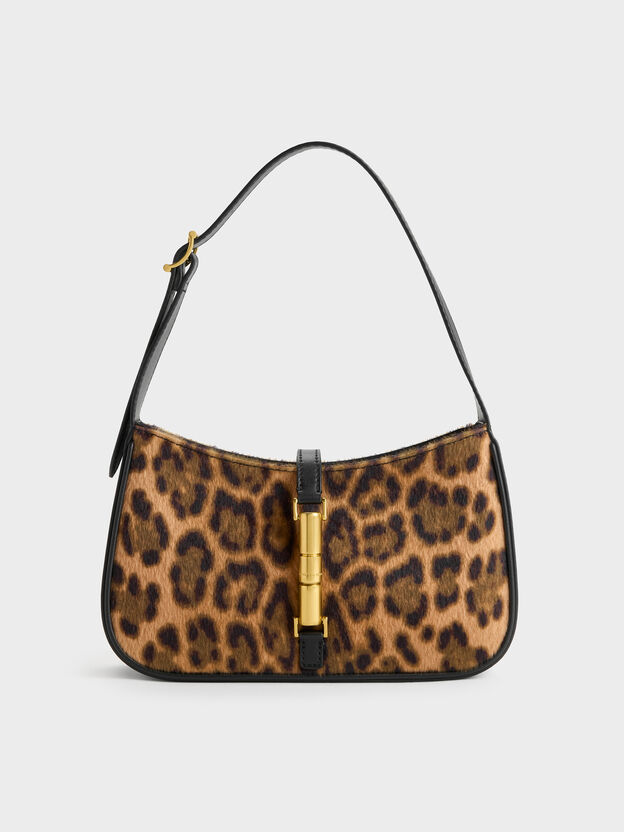 Cesia Leopard-Print Metallic-Accent Shoulder Bag, Multi, hi-res