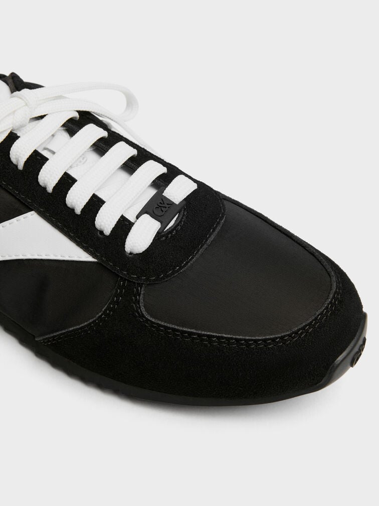 Jace Recycled Leather Sneakers, Black Textured, hi-res