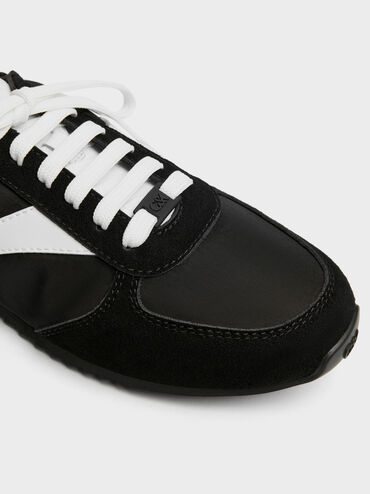 Jace Recycled Leather Sneakers, Black Textured, hi-res