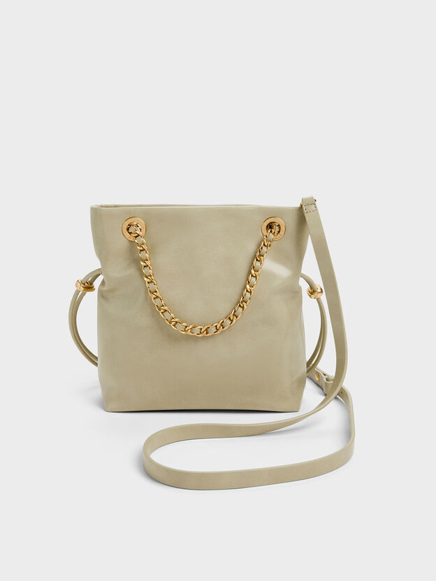 Arya Braided-Chain Crossbody Bag, Pale Olive, hi-res