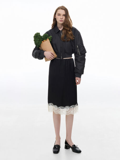 Circle-Charm Bow Loafer Pumps, Black Box, hi-res