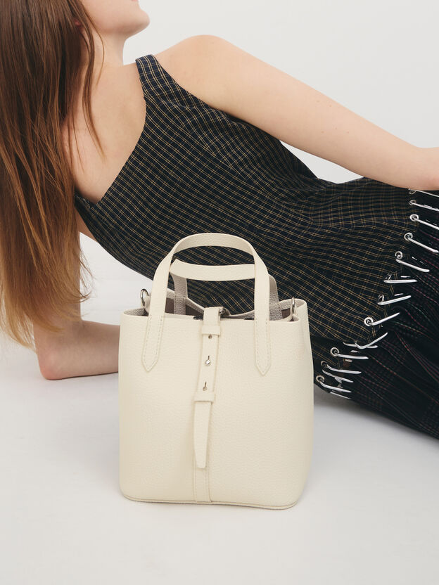 Mini Beryl Belted Bucket Bag, Cream, hi-res