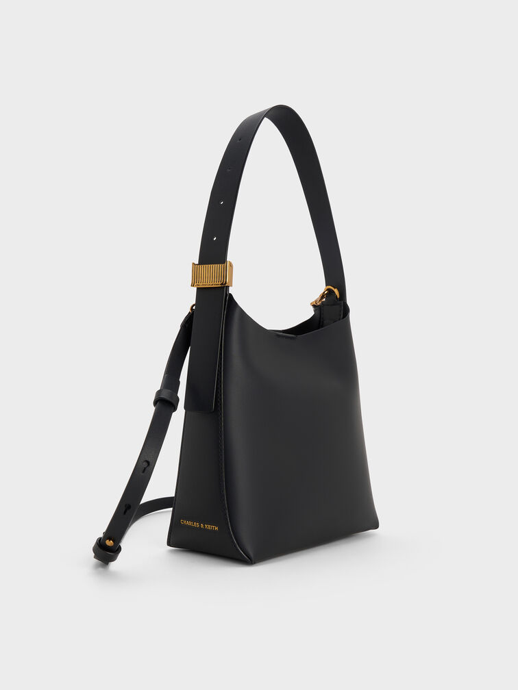Edna Bucket Bag, Black, hi-res