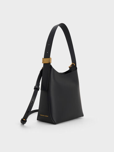 Edna Bucket Bag, Black, hi-res