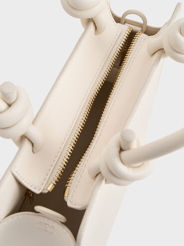 Sabine Knotted-Handle Trapeze Tote Bag, Cream, hi-res