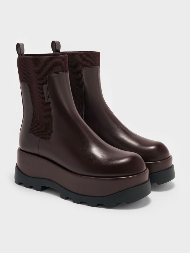 Barron Platform Ankle Boots, Dark Brown, hi-res