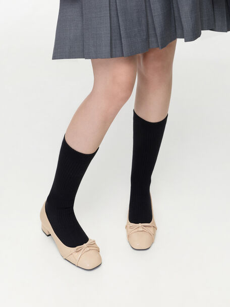 Bettina Double-Bow Pumps, Beige, hi-res