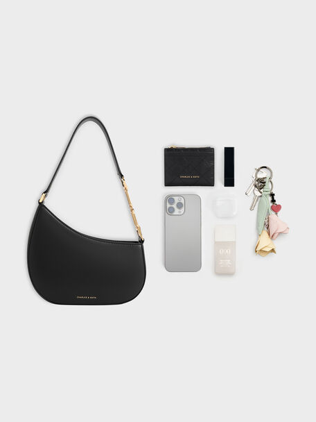 Agatha Chain-Strap Shoulder Bag, Black, hi-res