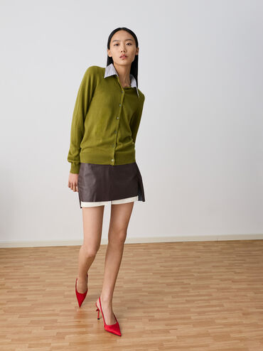 Brantley Bow Slingback Pumps, Red, hi-res