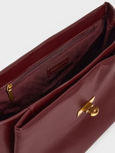 Kerry Top Handle Satchel Bag, Mulberry Plum, hi-res