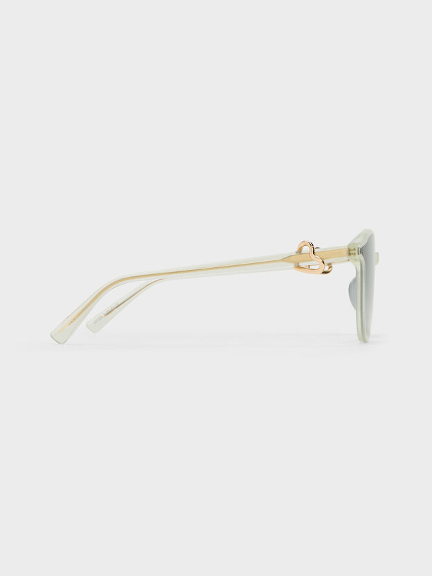 Ciara Heart-Motif Sunglasses, Mint Green, hi-res