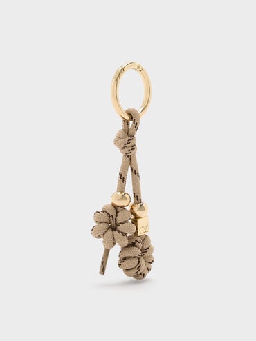 Knotted-Flower Charm, Beige, hi-res
