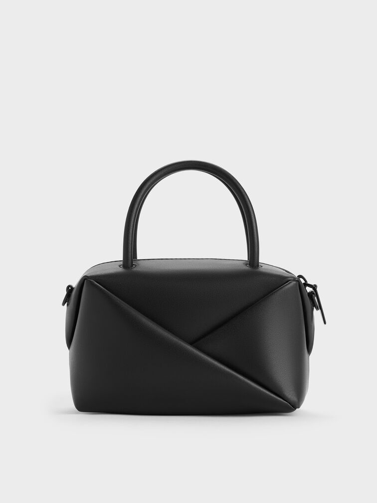 Midori Geometric Bowling Bag, Jet Black, hi-res