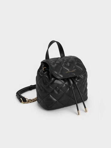 Aubrielle Quilted Backpack, Black, hi-res