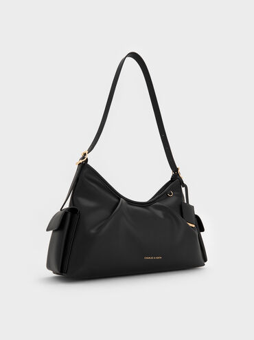 Khai Side-Pocket Shoulder Bag, Black, hi-res