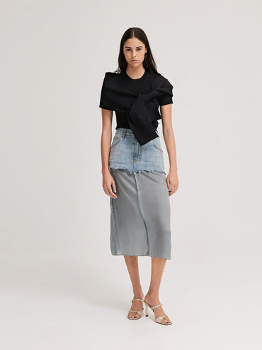 Pearlescent Leather Gem-Buckle Double-Strap Heeled Sandals, Ivory, hi-res