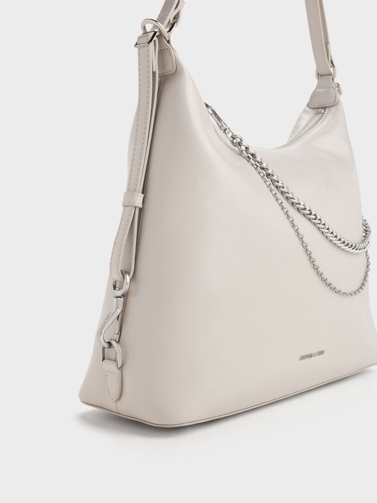 Atwood Chain Hobo Bag, Shell Grey, hi-res