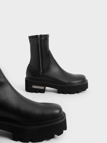 Imogen Side-Zip Ankle Boots, Black, hi-res