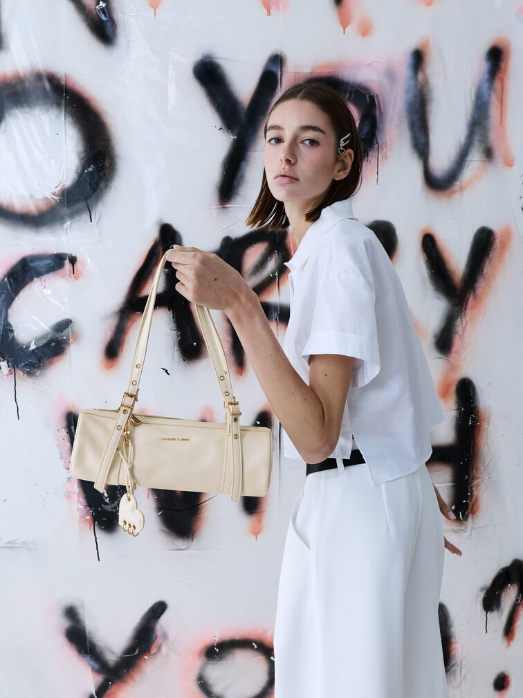 Rey Elongated Shoulder Bag, Cream, hi-res