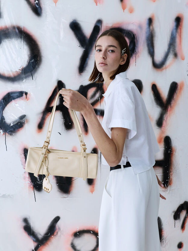 Rey Elongated Shoulder Bag, Cream, hi-res