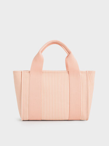 Kay Striped Tote Bag, Pink, hi-res
