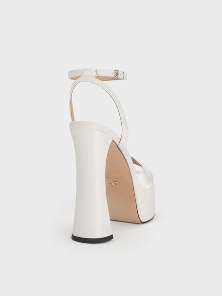 Michelle Platform Sandals, White, hi-res