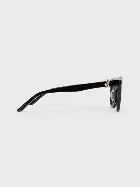 Roux Crystal Square Sunglasses, Noir, hi-res