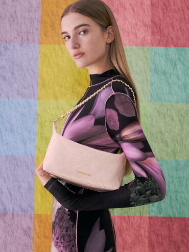 Duo Quilted Shoulder Bag, Soft Pink, hi-res