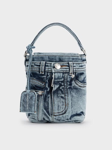 Arita Denim Jeans Bucket Bag, Denim Blue, hi-res