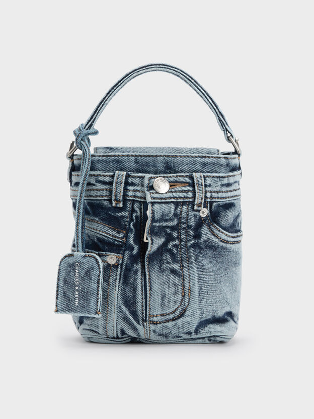 Arita Denim Jeans Bucket Bag, Denim Blue, hi-res