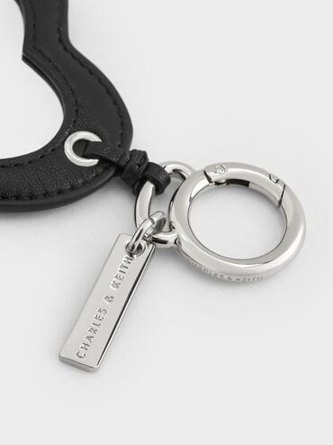 Heart Quilted Mirror Charm, Noir, hi-res