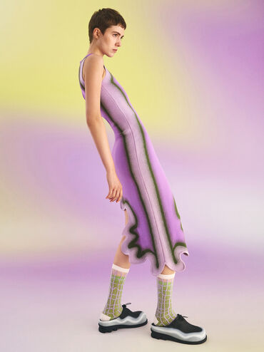 Gradient Wave Slip-On Mules, Black, hi-res