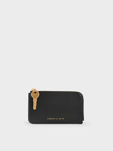 Lane Key Zip-Around Wallet, Black, hi-res