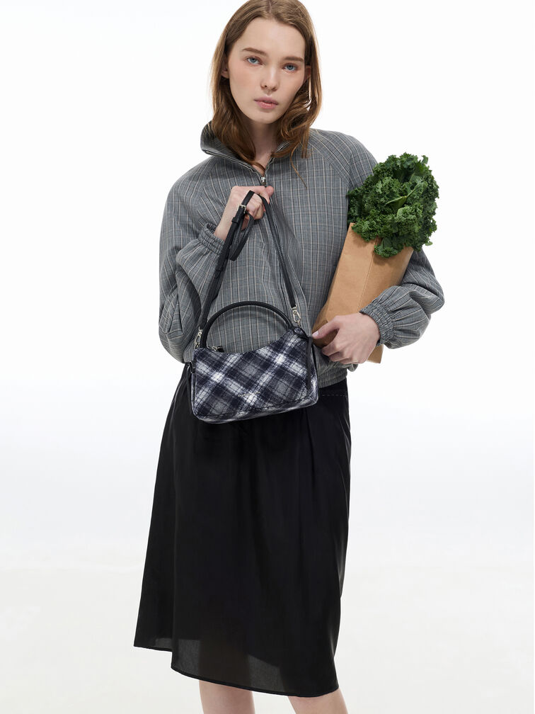 Hazel Checkered Top Handle Bag, Multi, hi-res