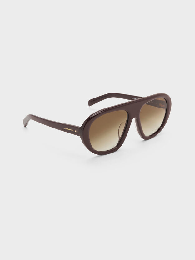 Ramone Aviator Sunglasses, Espresso Brown, hi-res