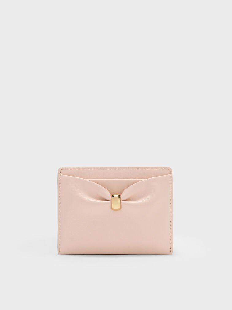 Halsey Ruched Card Holder, Soft Pink, hi-res