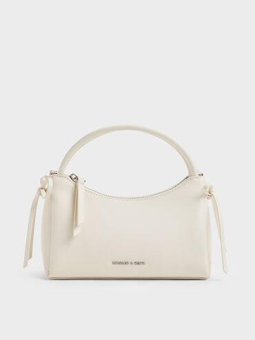 Hazel Bow Top Handle Bag, Cream, hi-res