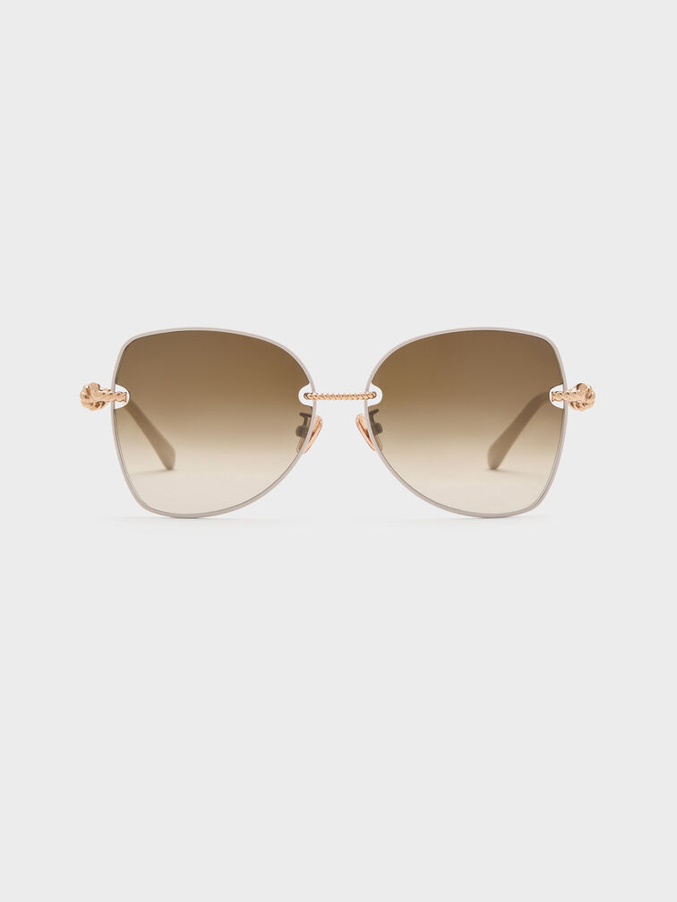 Sable Knot Butterfly Sunglasses, Cream, hi-res