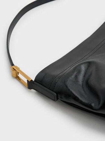 Sianna Slouchy Hobo Bag, Black, hi-res