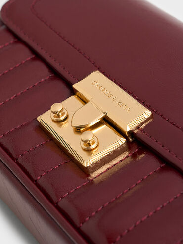 Mini Donna Crinkle-Effect Bag, Burgundy, hi-res