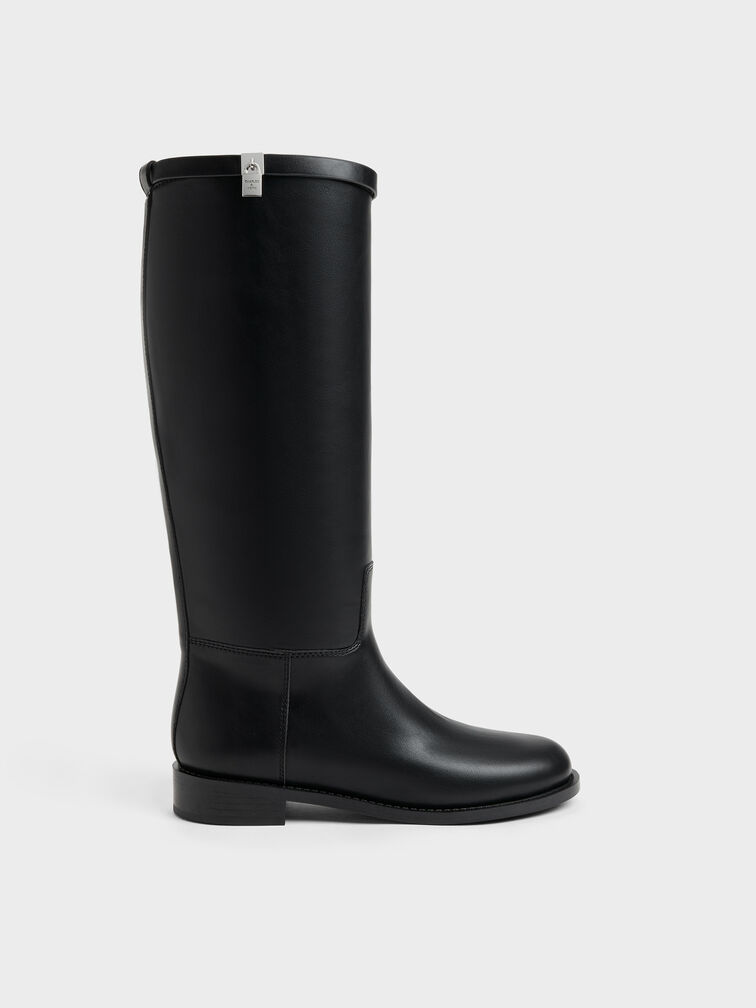 Griselda Knee-High Boots, Black, hi-res