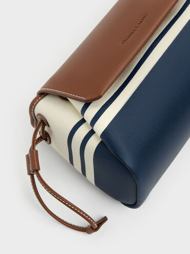Hanya Canvas Striped Top Handle Bag, Multi, hi-res
