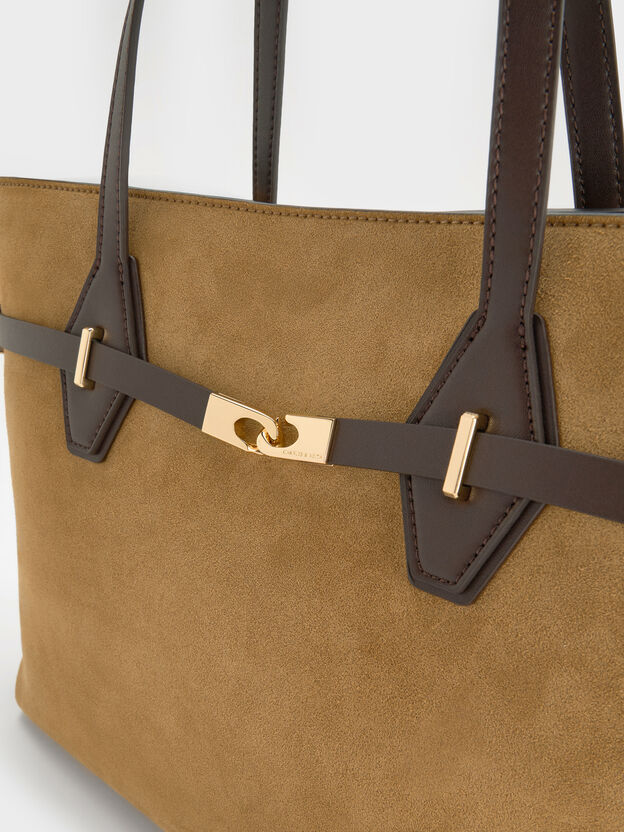 Arlet Double-Handle Belted Tote Bag, Sahara Sand, hi-res