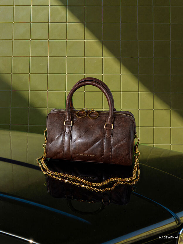 Philomena Bowling Bag, Distressed Coffee, hi-res