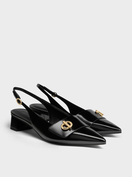 Marley Slingback Pumps, Black Box, hi-res
