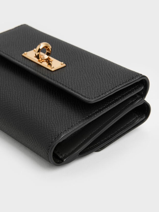 Tricha Turn-Lock Wallet, Black, hi-res