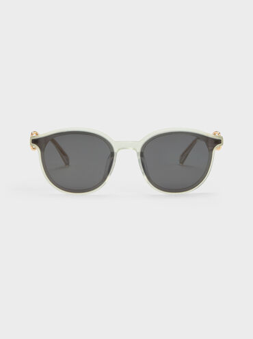Ciara Heart-Motif Sunglasses, Mint Green, hi-res