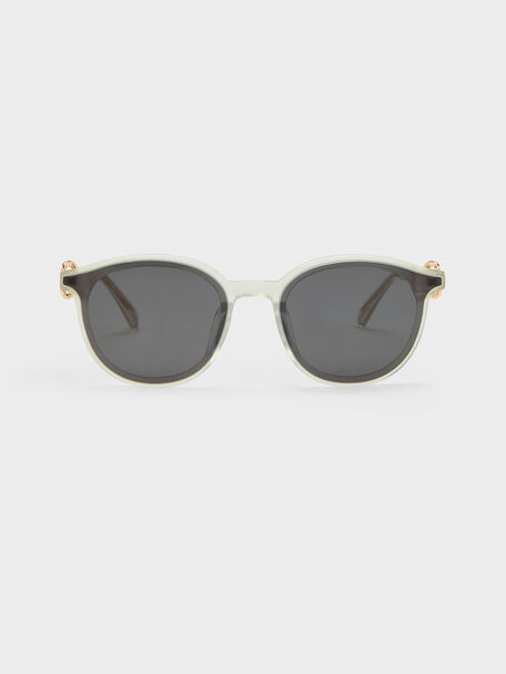 Ciara Heart-Motif Sunglasses, Mint Green, hi-res