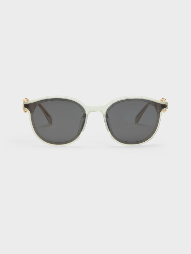 Ciara Heart-Motif Sunglasses, Mint Green, hi-res